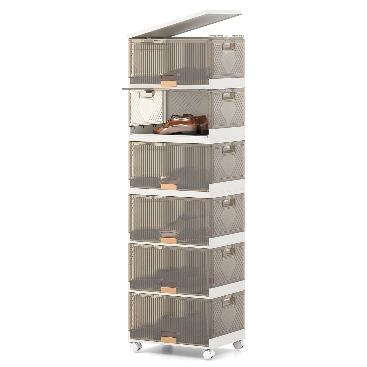 3/4/5/6-Cube Stackable Storage Bins with Detachable Wheels