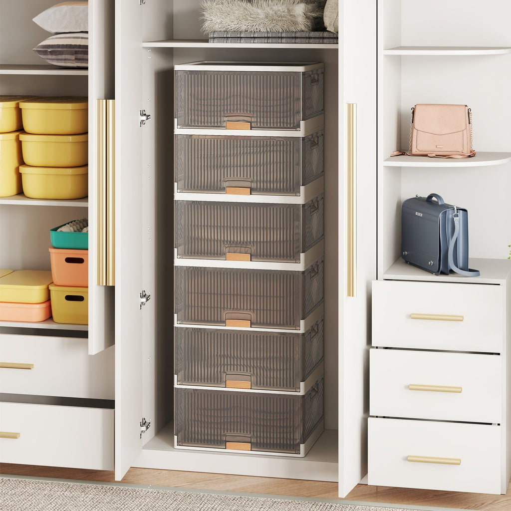 3/4/5/6-Cube Stackable Storage Bins with Detachable Wheels