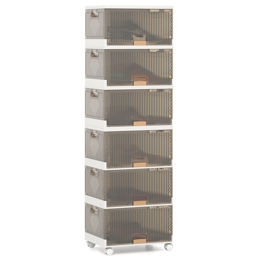 3/4/5/6-Cube Stackable Storage Bins with Detachable Wheels