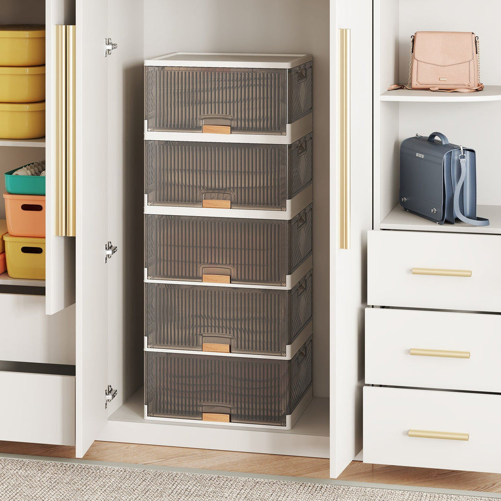 3/4/5/6-Cube Stackable Storage Bins with Detachable Wheels