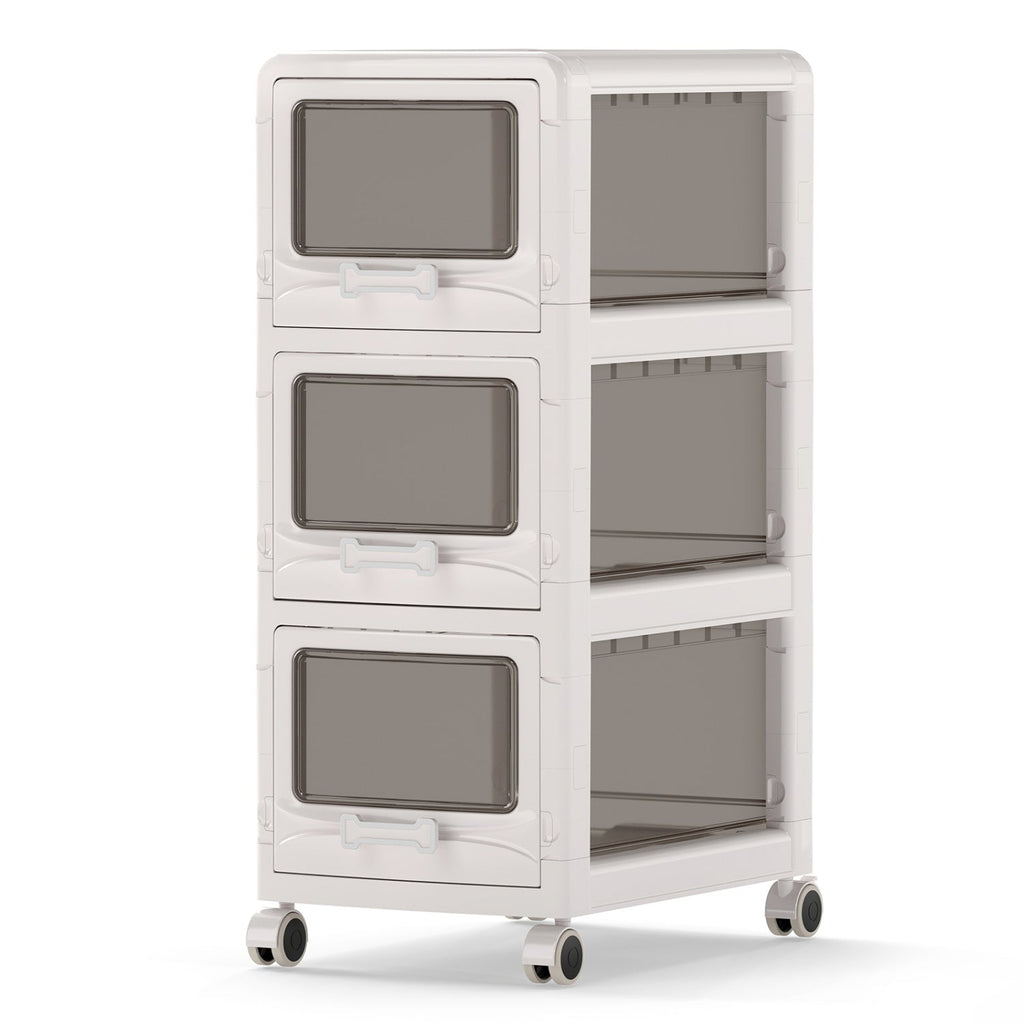 Rolling Storage Cart with Drawers and Lockable Wheels