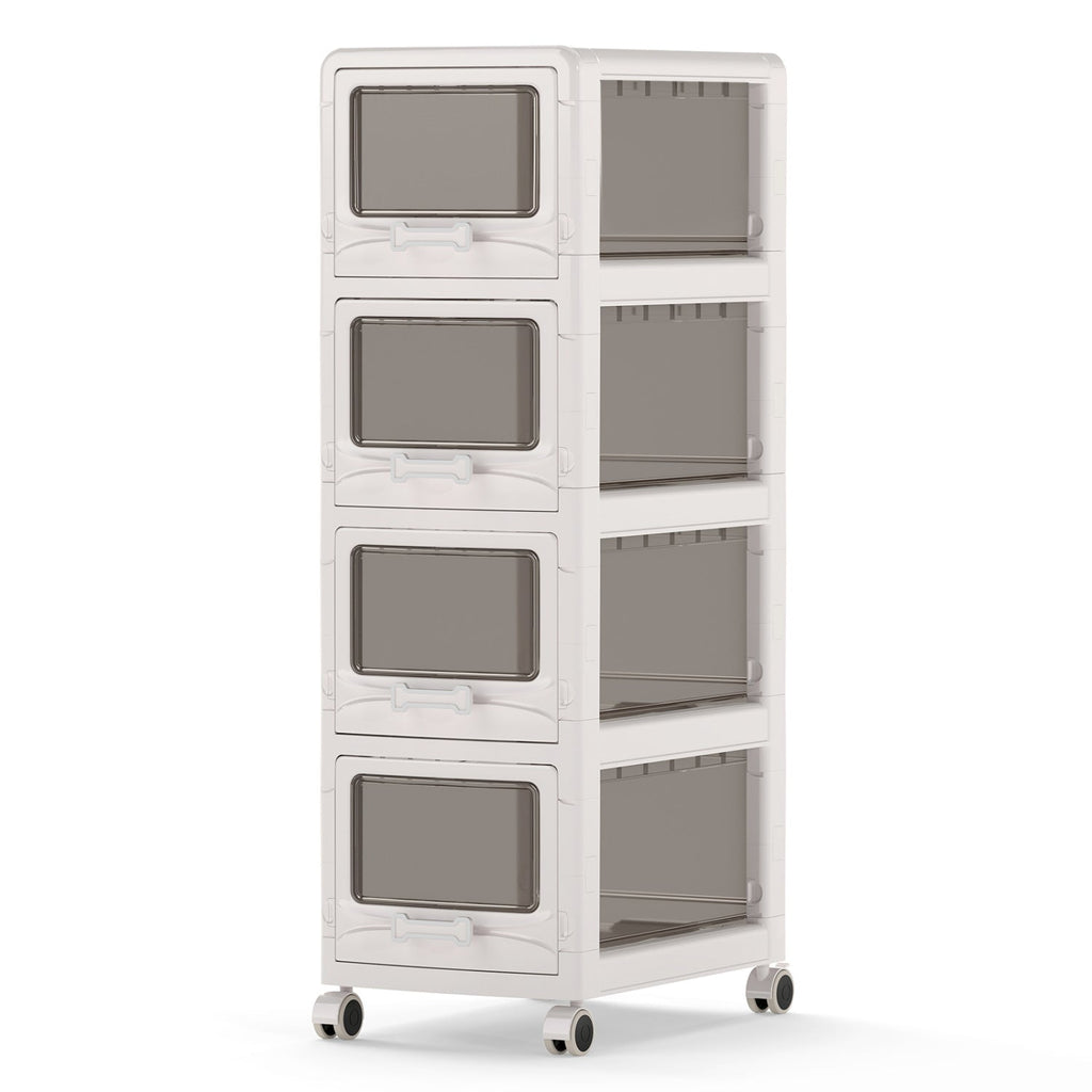 Rolling Storage Cart with Drawers and Lockable Wheels