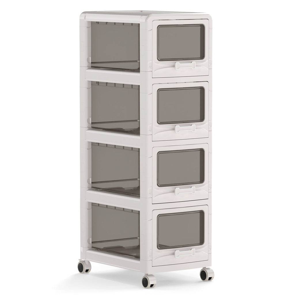 Rolling Storage Cart with Drawers and Lockable Wheels