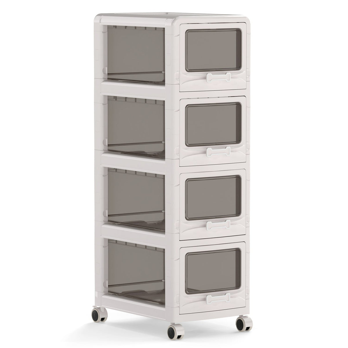 Rolling Storage Cart with Drawers and Lockable Wheels