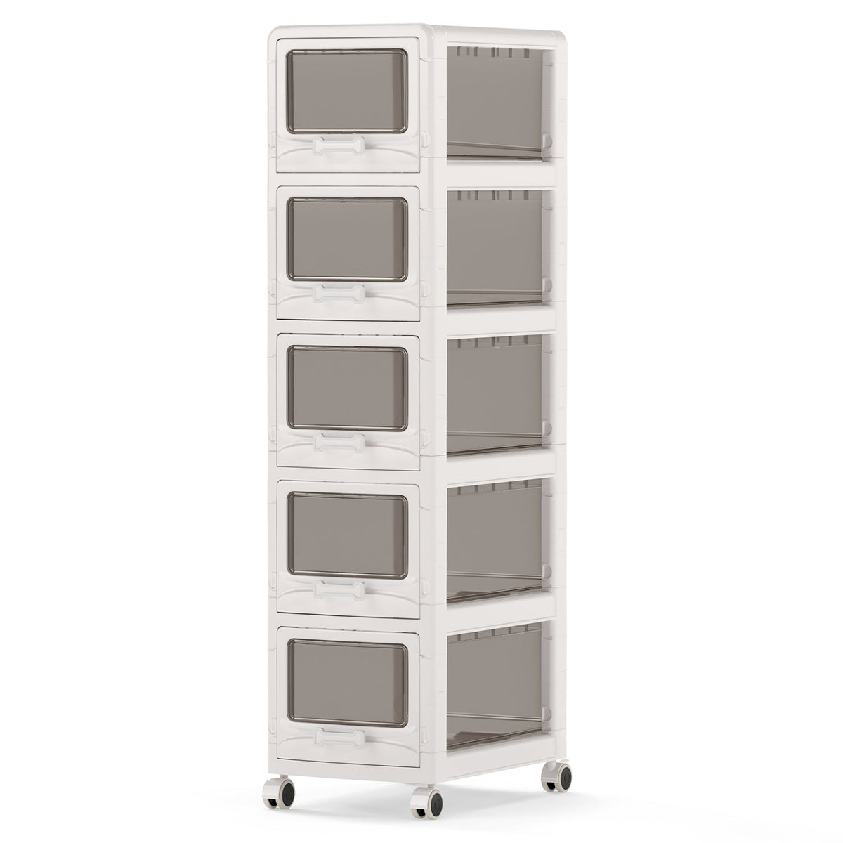 Rolling Storage Cart with Drawers and Lockable Wheels