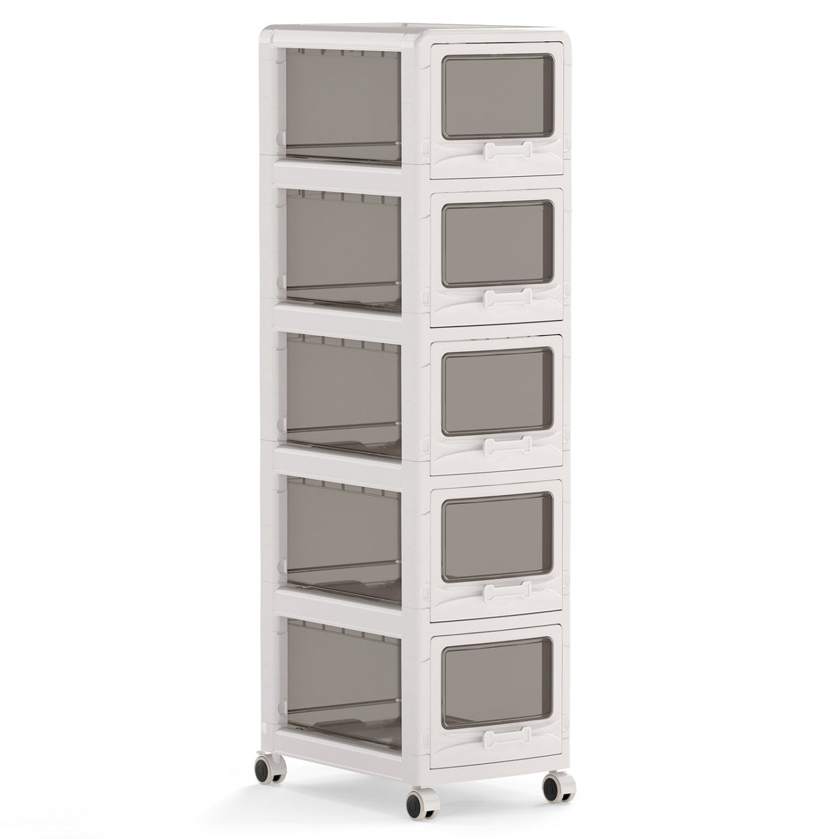 Rolling Storage Cart with Drawers and Lockable Wheels