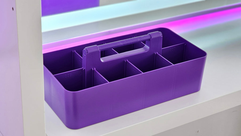 Enjoy Organizer - 6 PACK Portable Caddy Stackable Divided Organizer with Handle 8 Compartment - Made In USA