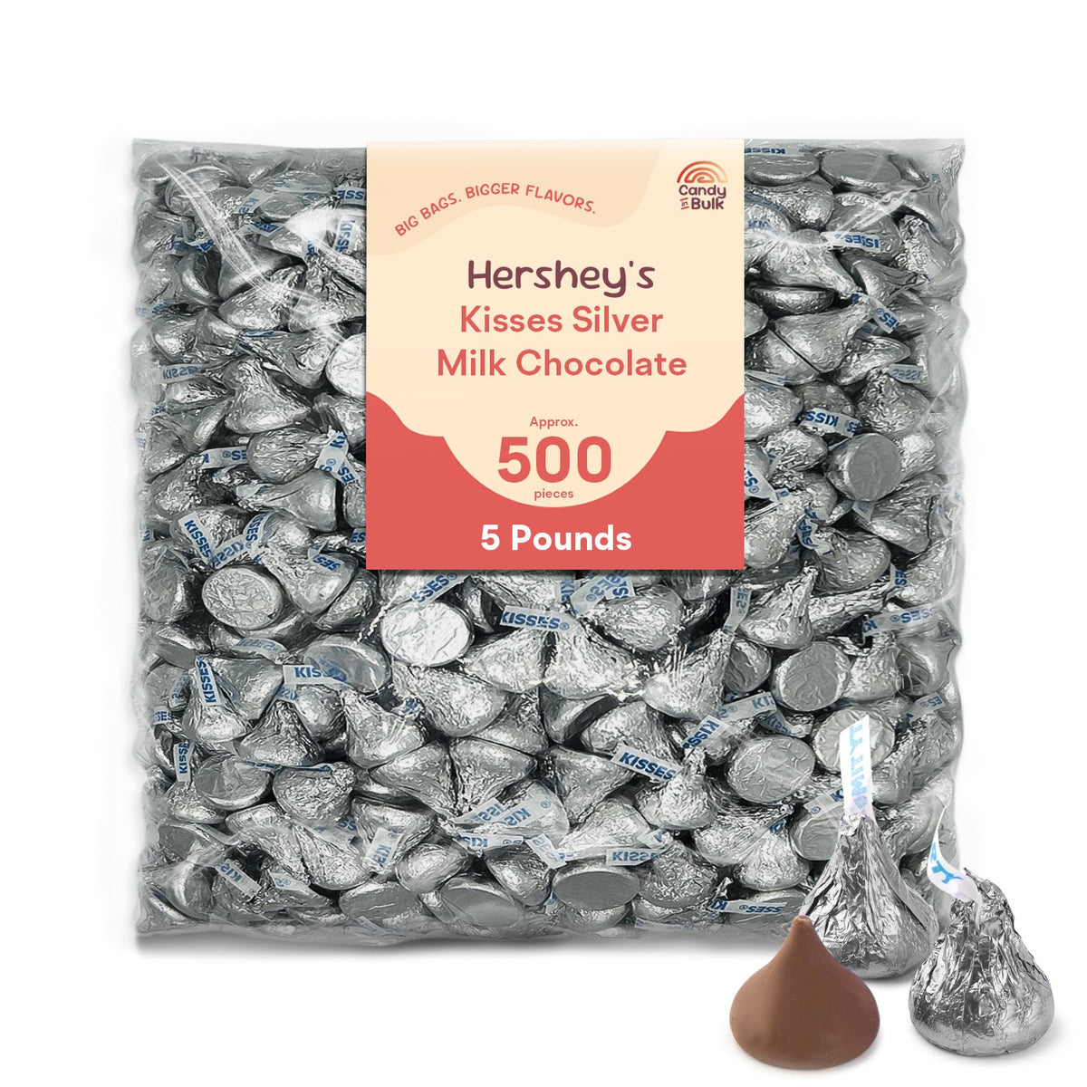 Hershey's Kisses Milk Chocolate – Silver Foils – Bulk Value Bag
