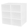 6Pcs Collapsible Shoe Box Stackable Shoe Storage Bin Transparent Dustproof PP Shoe Organizer Container