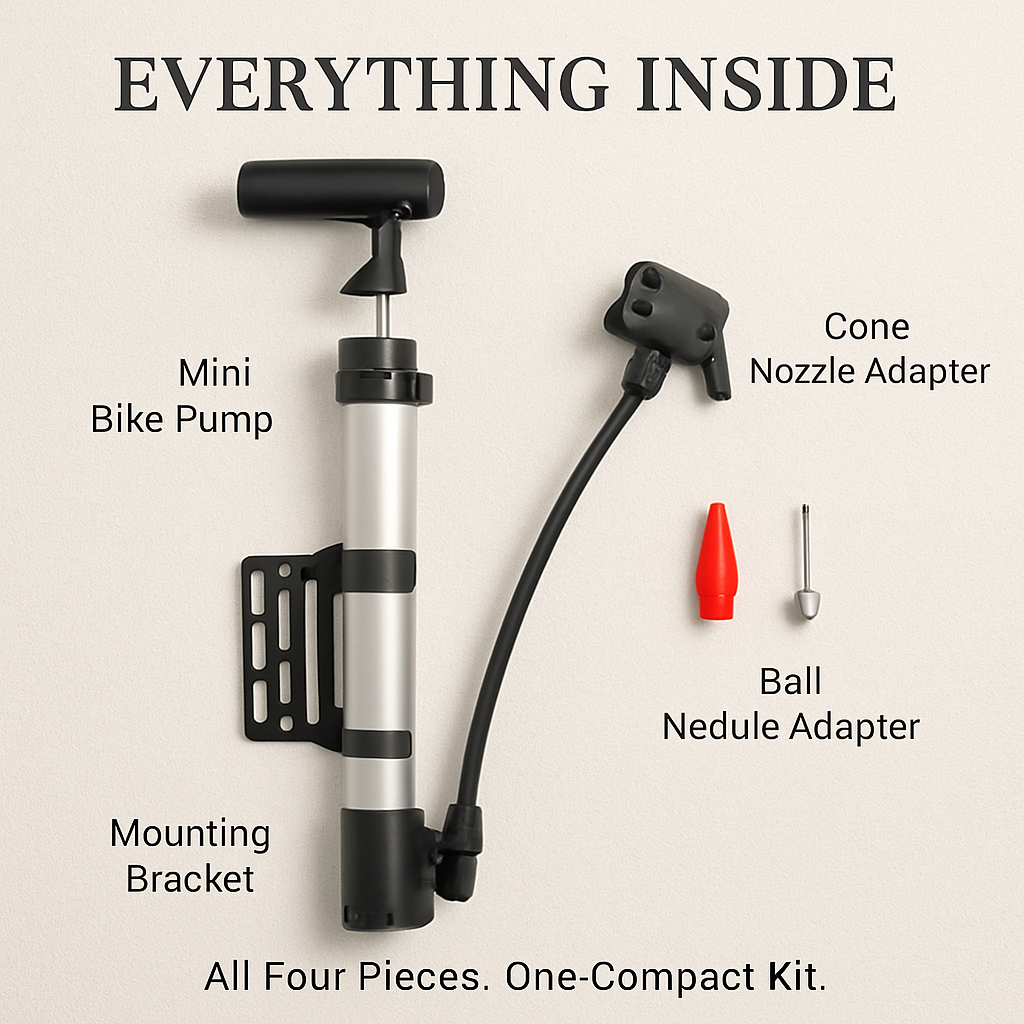 Mini Bike Pump Portable Tire Inflator for Bikes