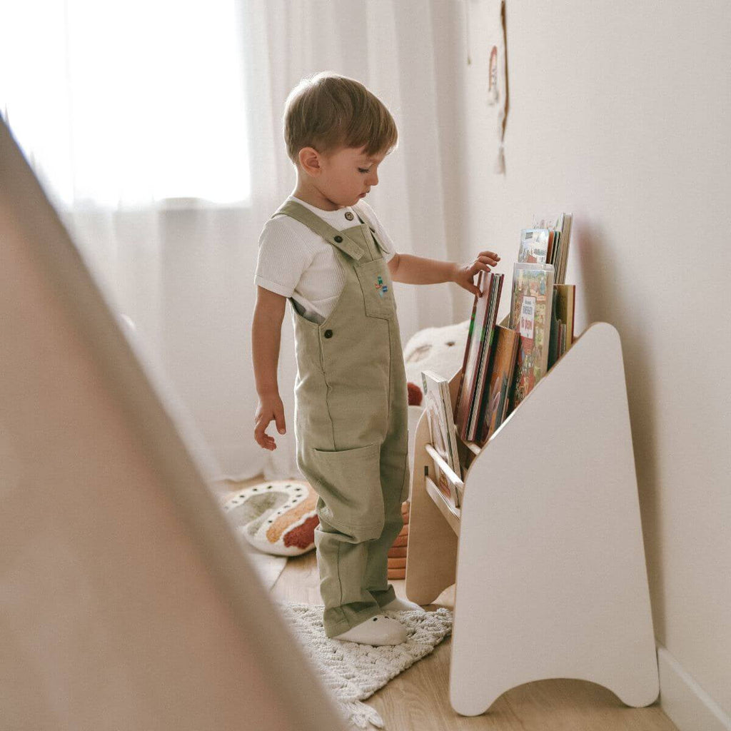 Wooden Montessori Bookshelf White